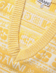Ganni - Logo Wool Mix Vest - knitted vests - maize - 2