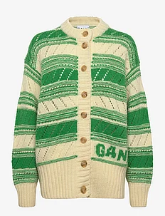 Organic Wool Cardigan - Striped, Ganni