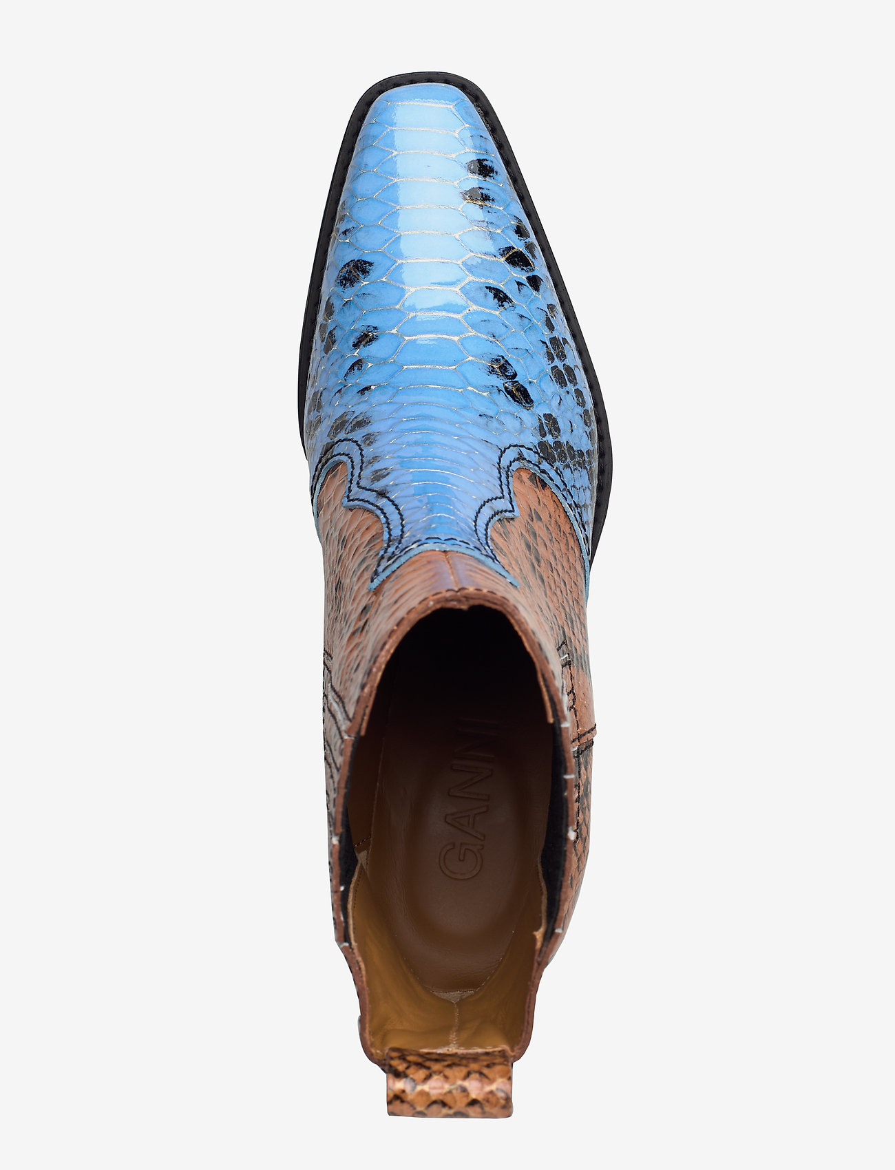 Ganni - Western Ankle Boots - brunnera blue - 3