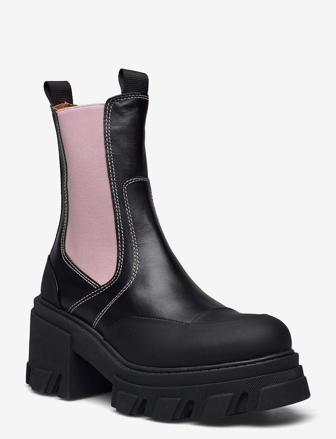 Chunky Heel Chelsea Boot - BLACK