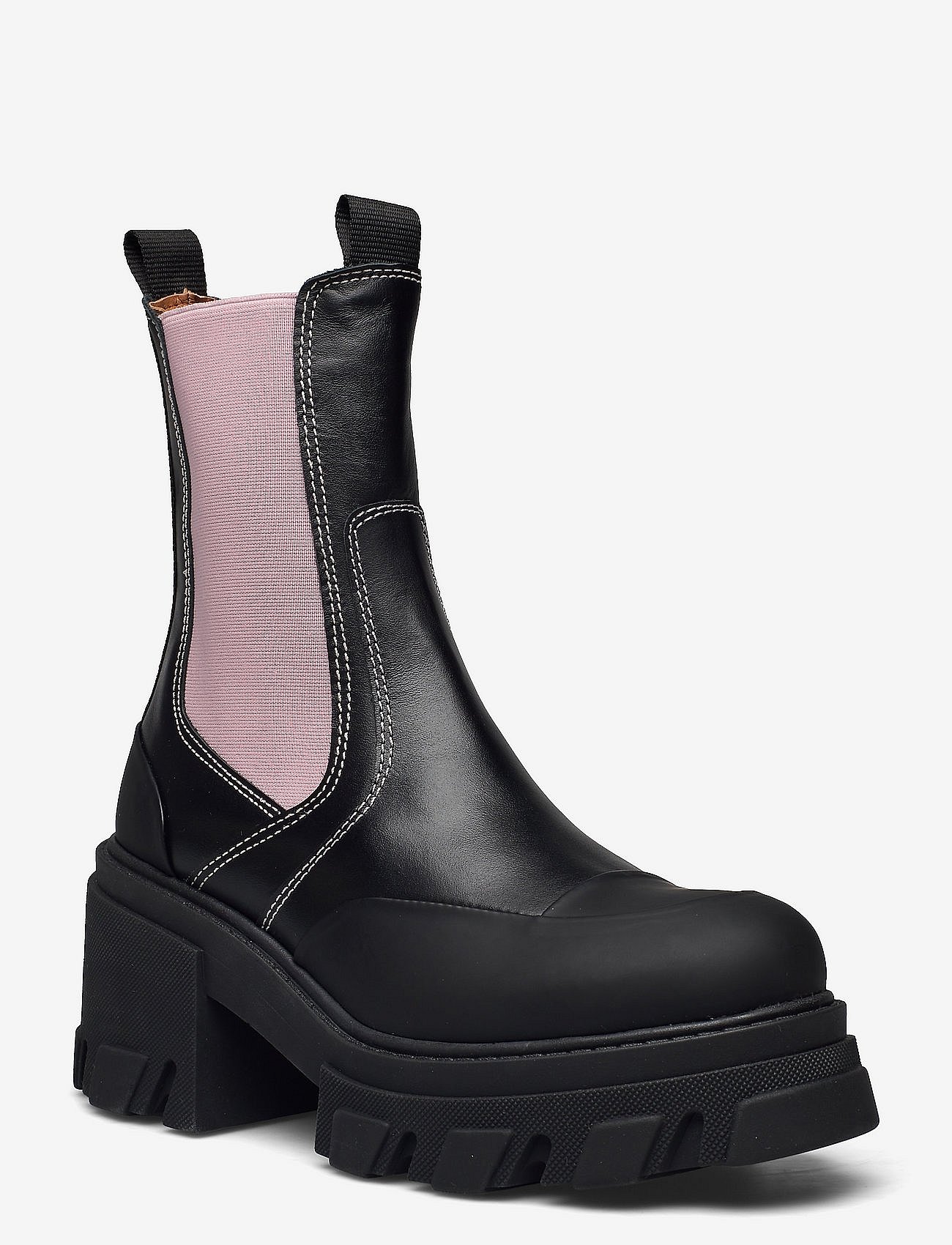 Chunky Heel Chelsea Boot - BLACK