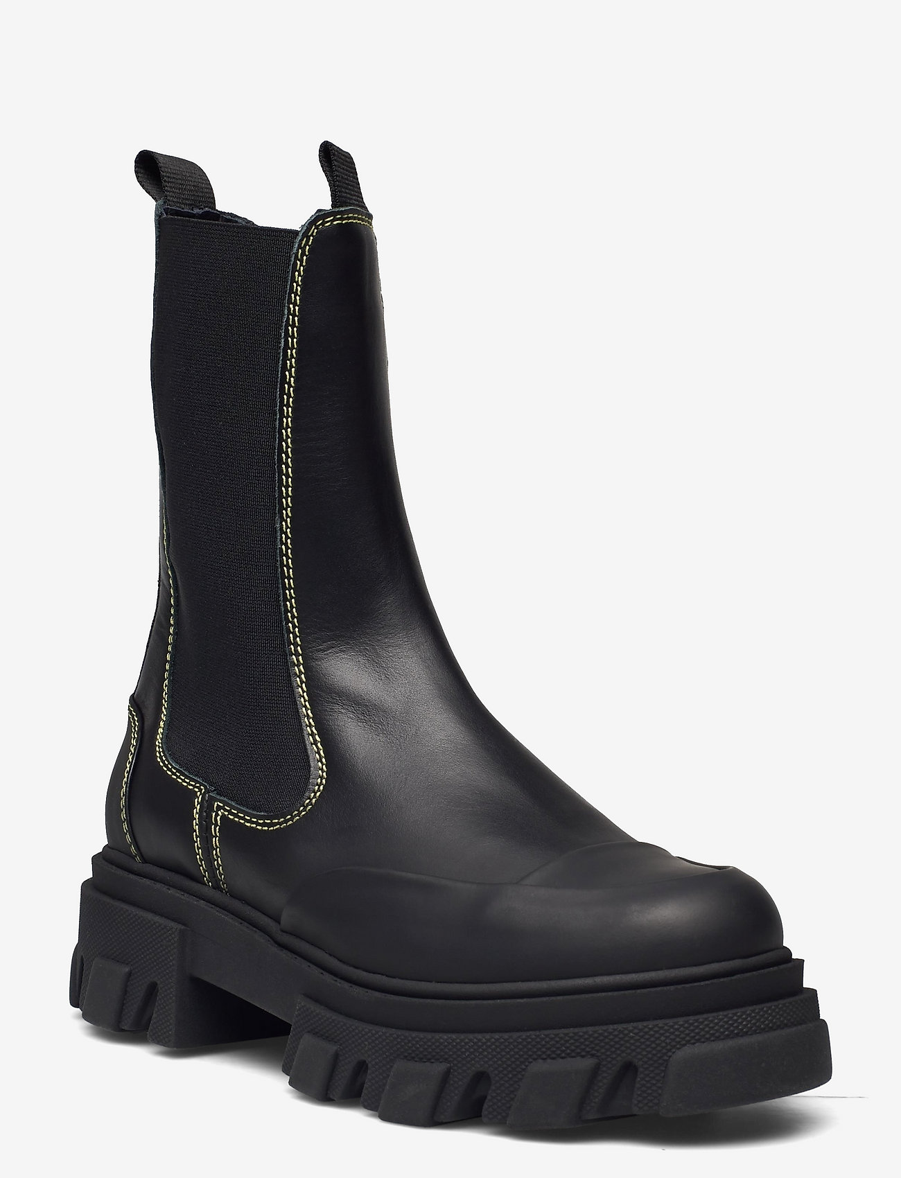 Ganni - Calf Leather - chelsea støvler - black - 0