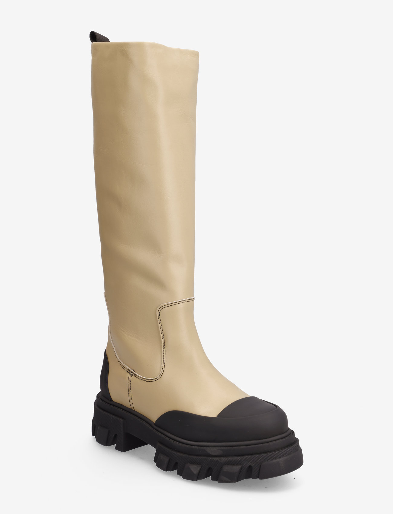 Ganni - Cleated High Tubular Boot - knee high boots - sand - 0