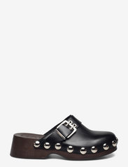 Ganni - Retro Leather Clog - flat sandals - black - 1