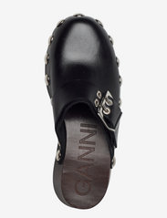 Ganni - Retro Leather Clog - flat sandals - black - 3