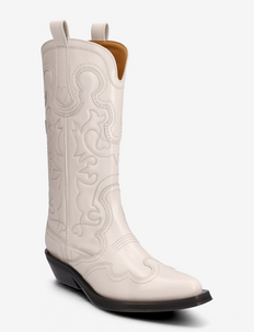 Mid Shaft Embroidered Western Boot, Ganni