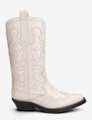 Ganni - Mid Shaft Embroidered Western Boot - cowboy boots - egret - 1