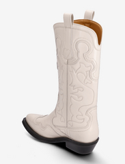 Ganni - Mid Shaft Embroidered Western Boot - cowboy boots - egret - 2