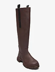Ganni - Recycled Rubber Country Boot - kniehohe stiefel - burgundy - 0