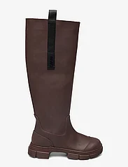 Ganni - Recycled Rubber Country Boot - knee high boots - burgundy - 1