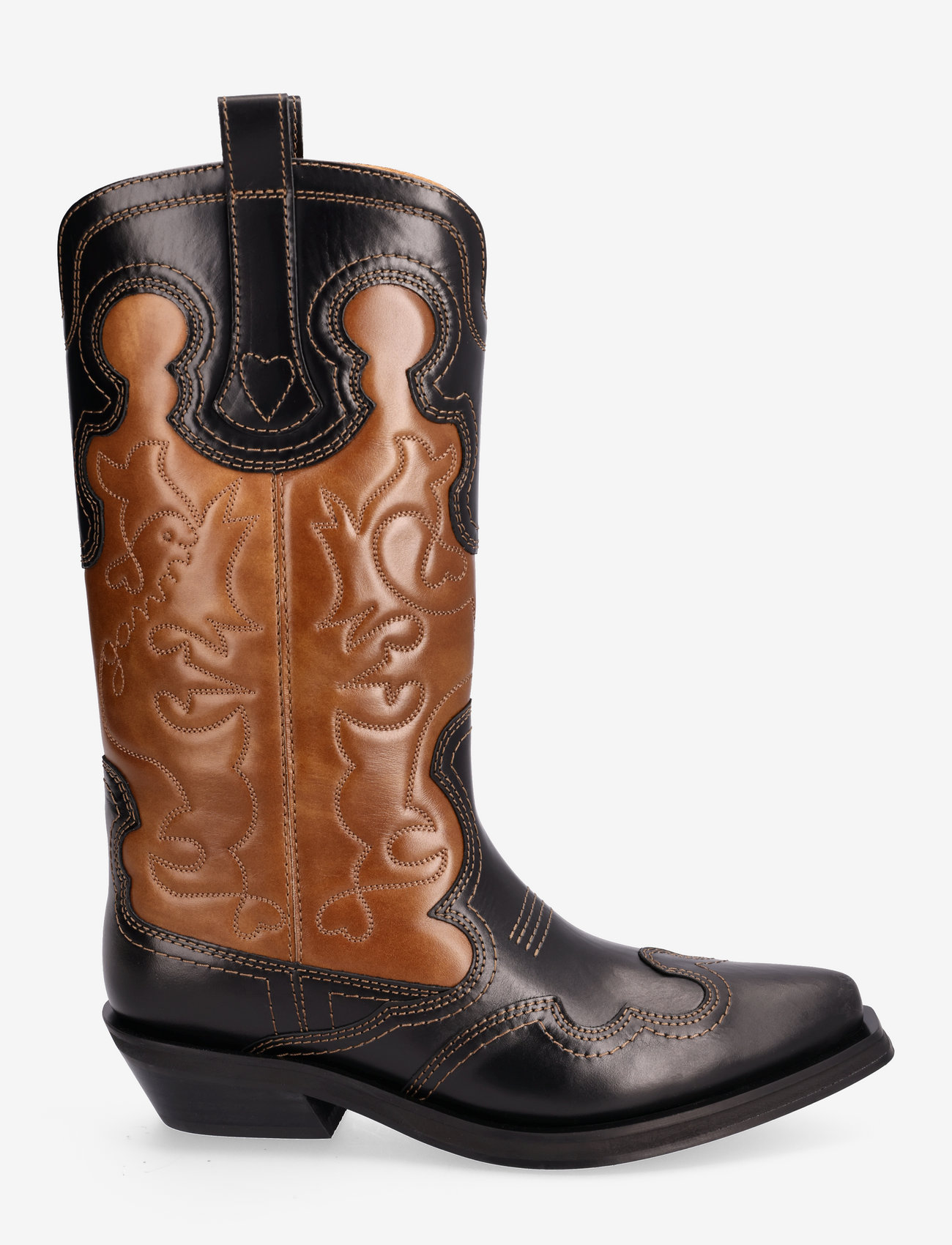 Ganni - Western - cowboy boots - tiger's eye - 1