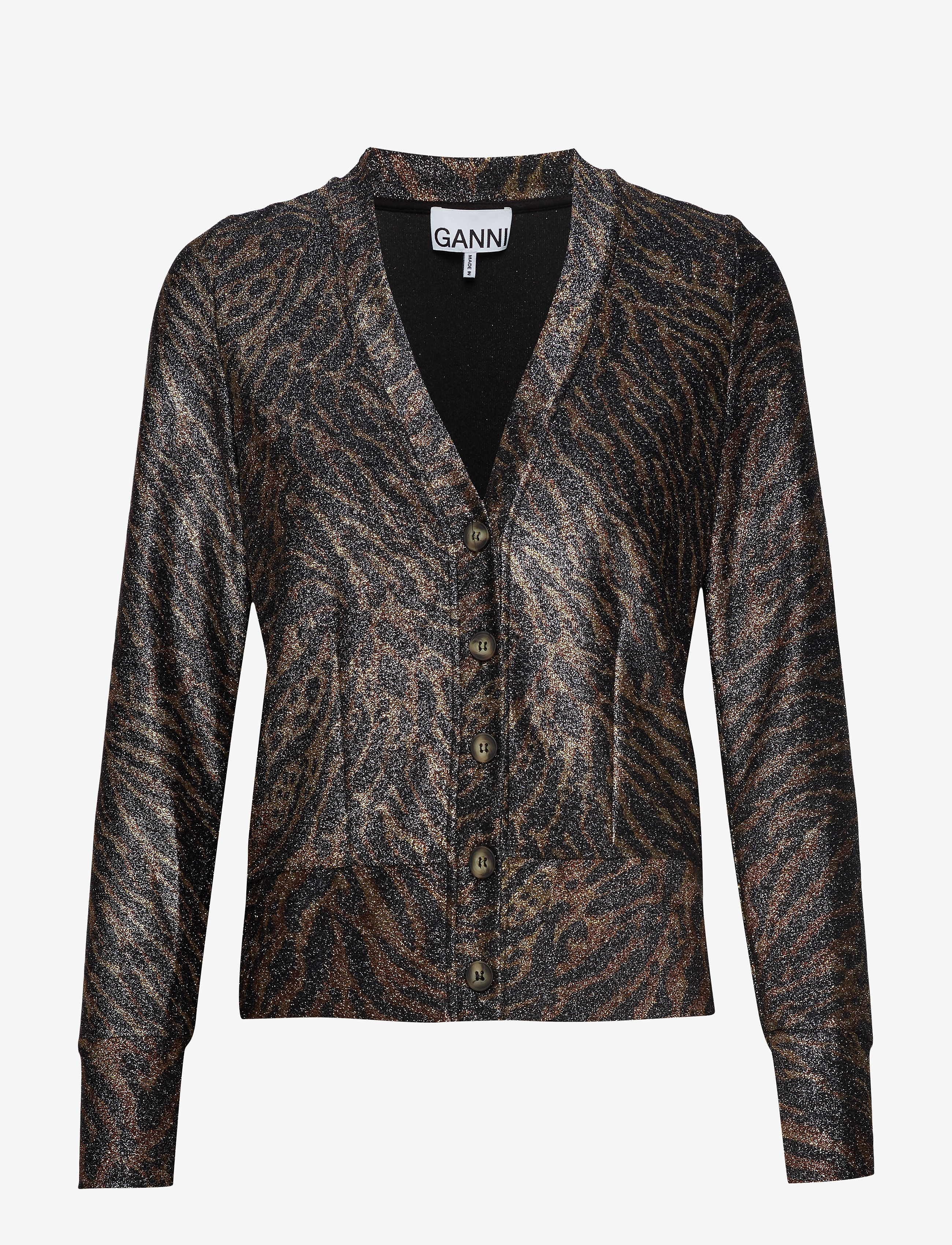 Ganni - Lurex Jersey Cardigan - tiger - 0