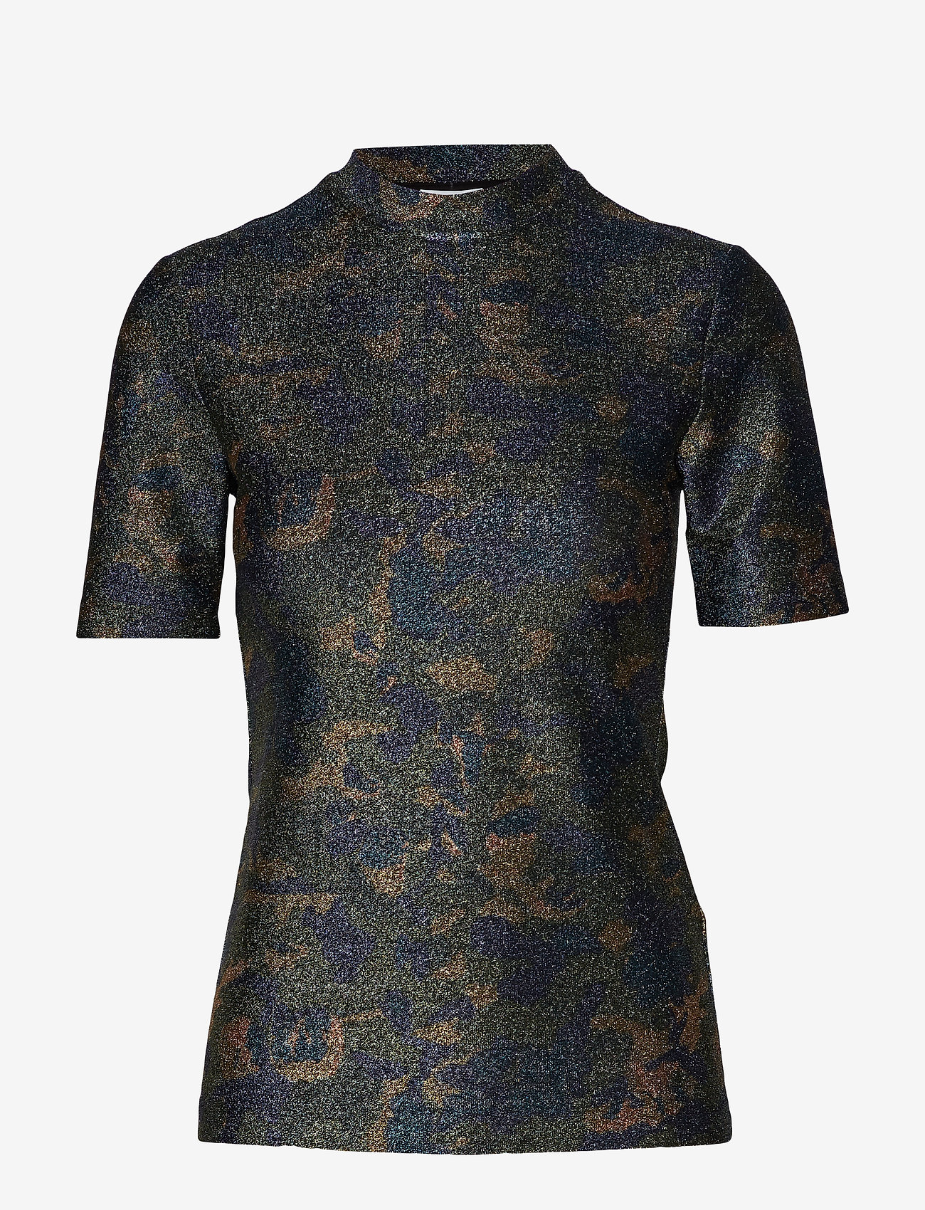 Ganni - Lurex Jersey T-shirt - kalamata - 0