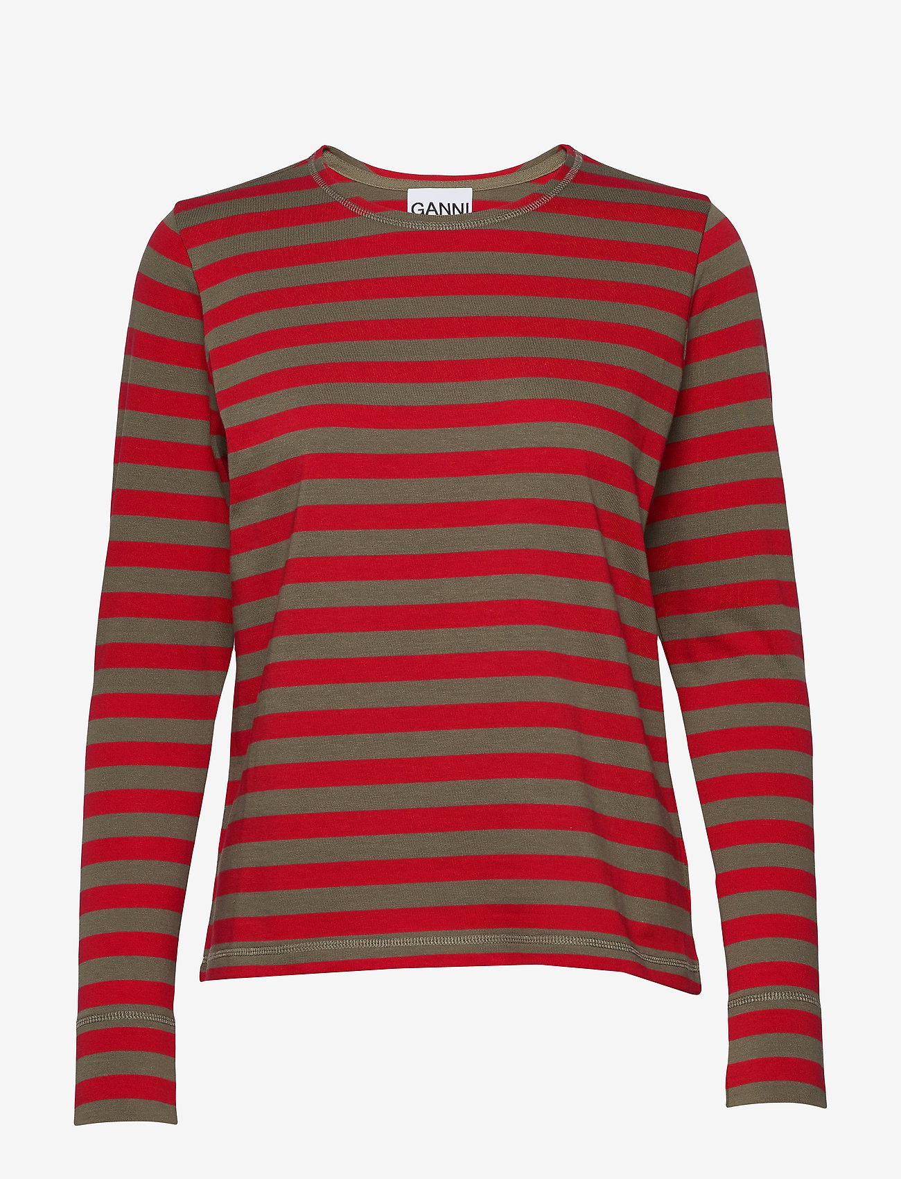 Ganni - Striped Cotton Jersey - samba - 0