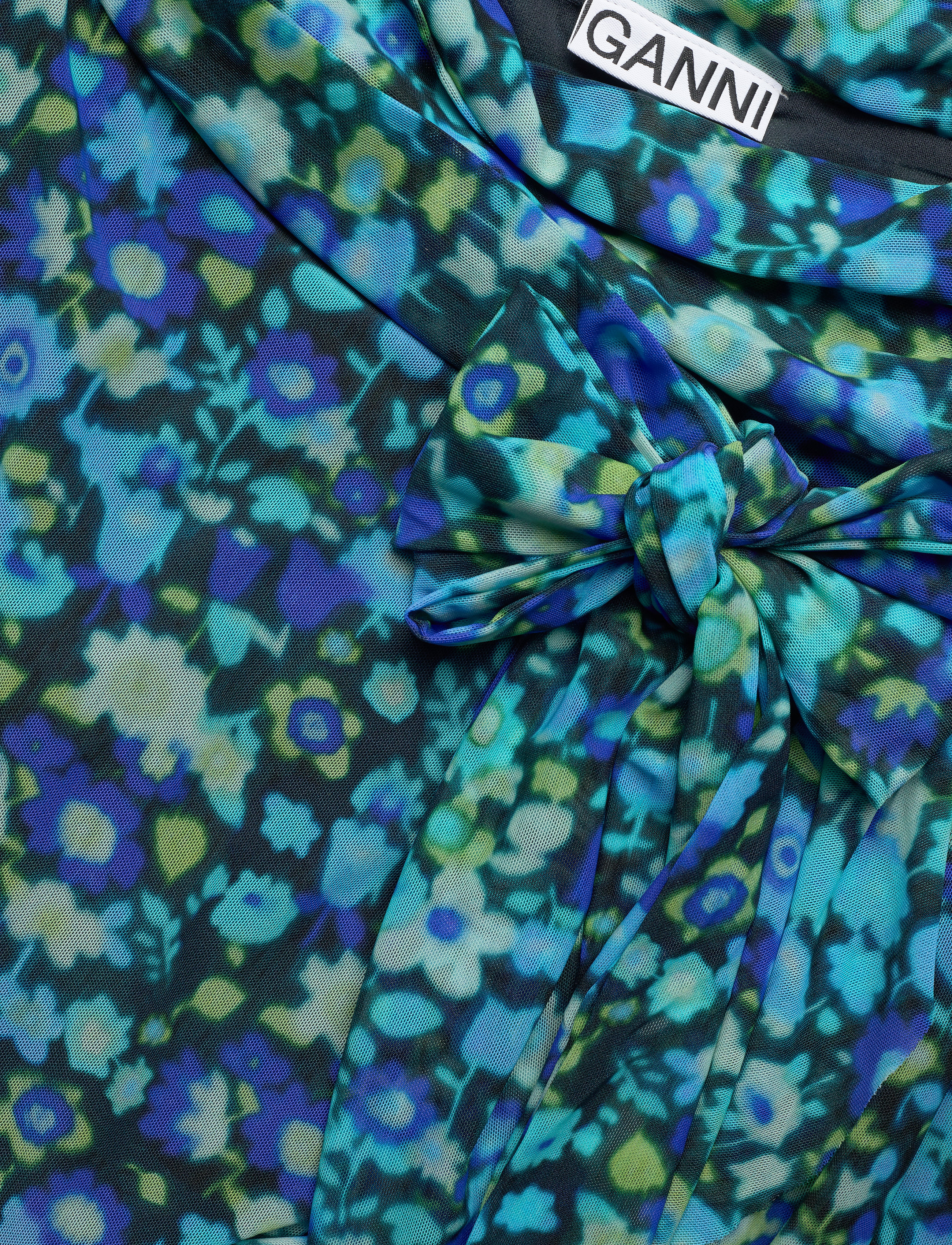Ganni - Printed Mesh - azure blue - 2