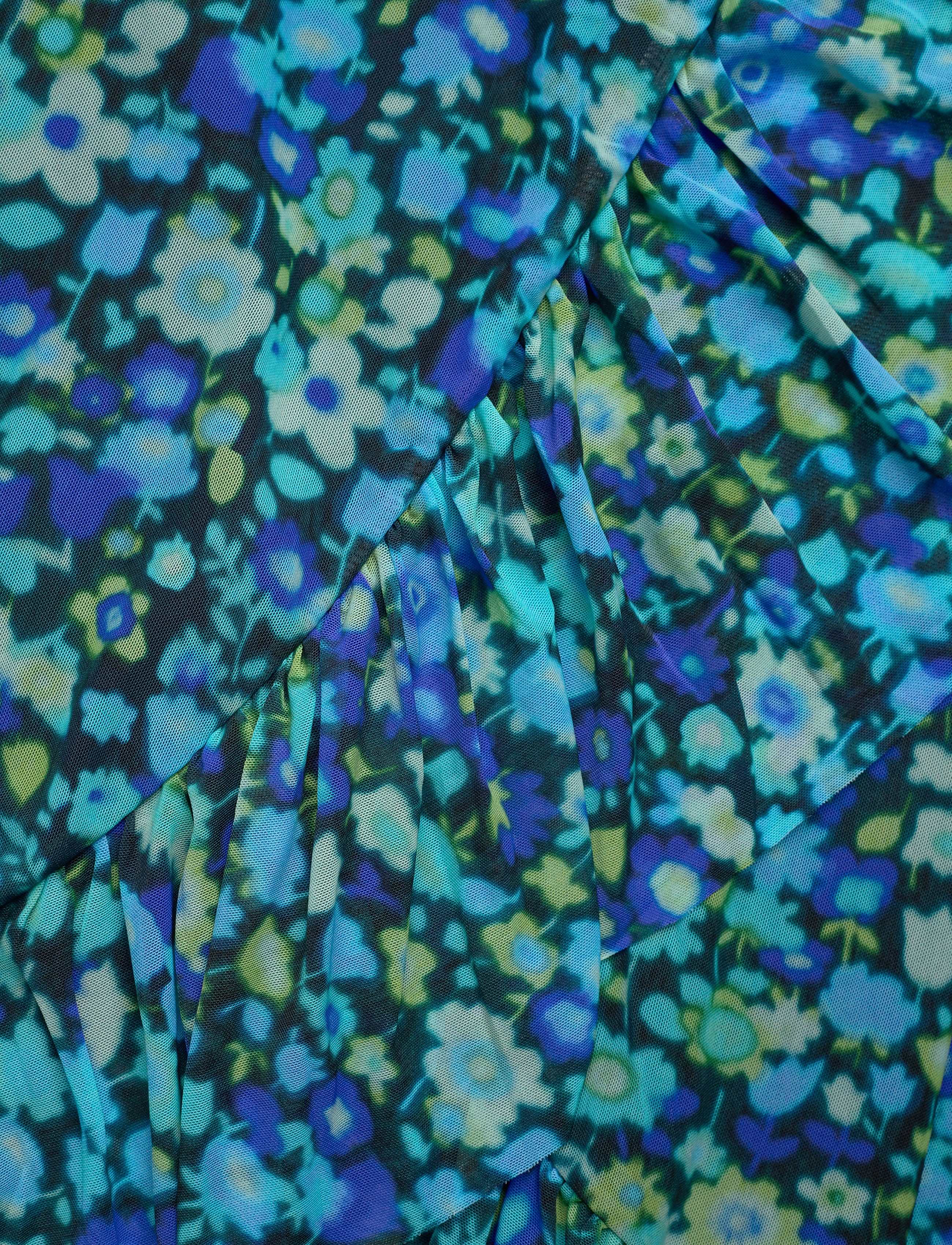 Ganni - Printed Mesh - azure blue - 3