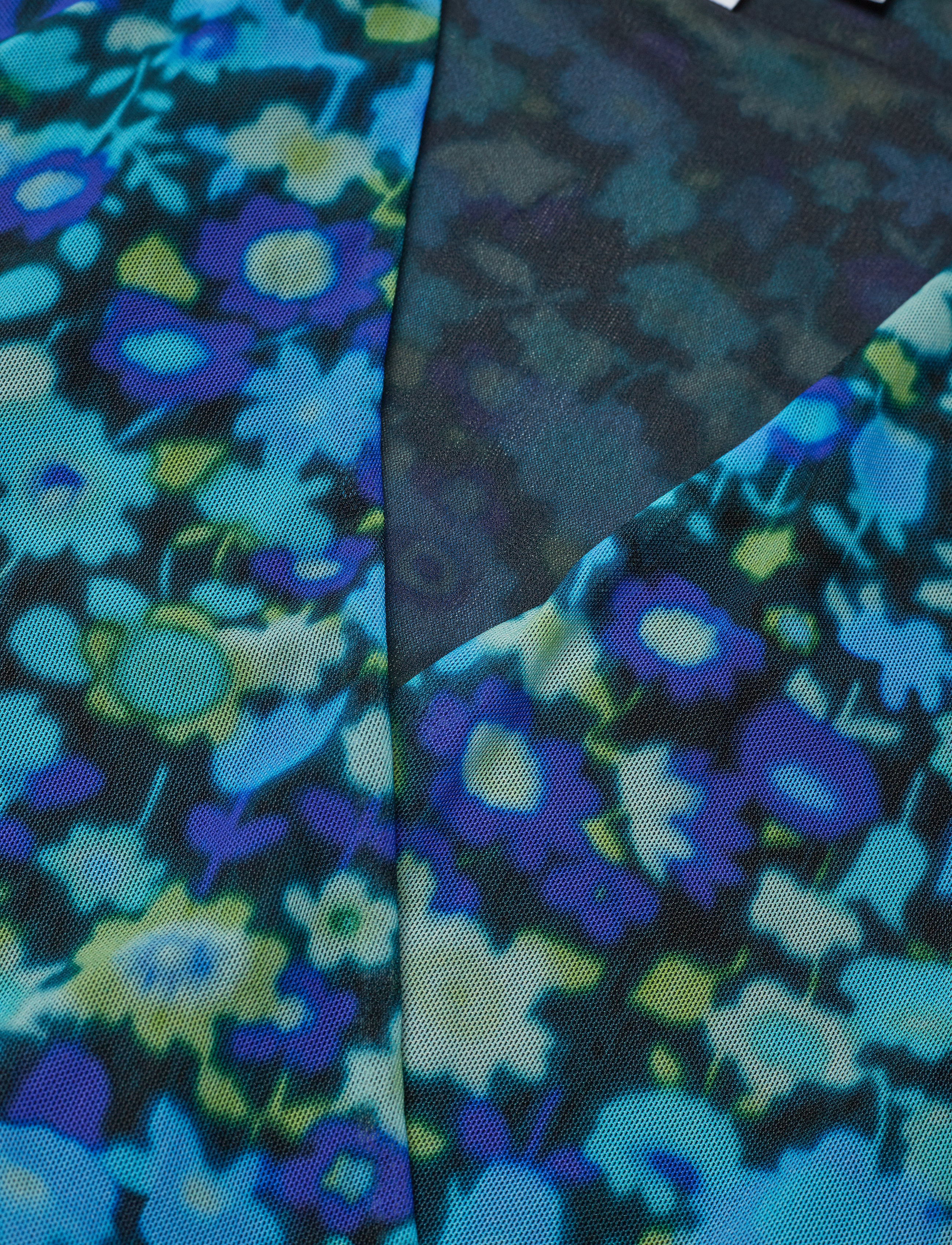 Ganni - Printed Mesh - azure blue - 2