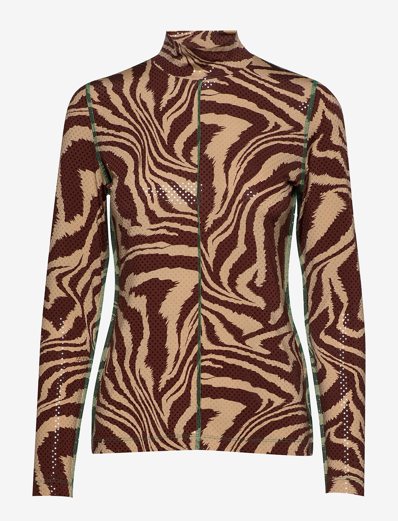 Ganni - Foil Jersey - tannin - 0