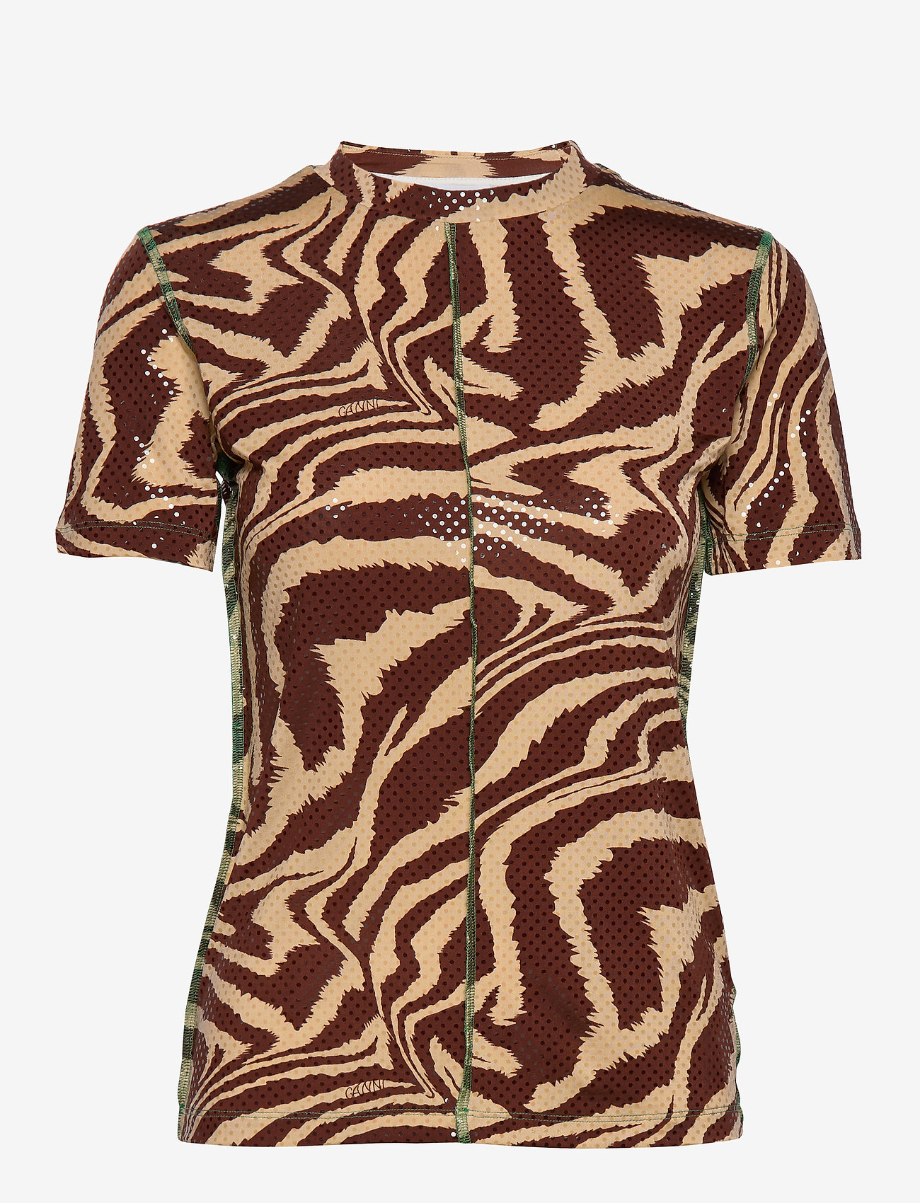 Ganni - Foil Jersey - tannin - 0