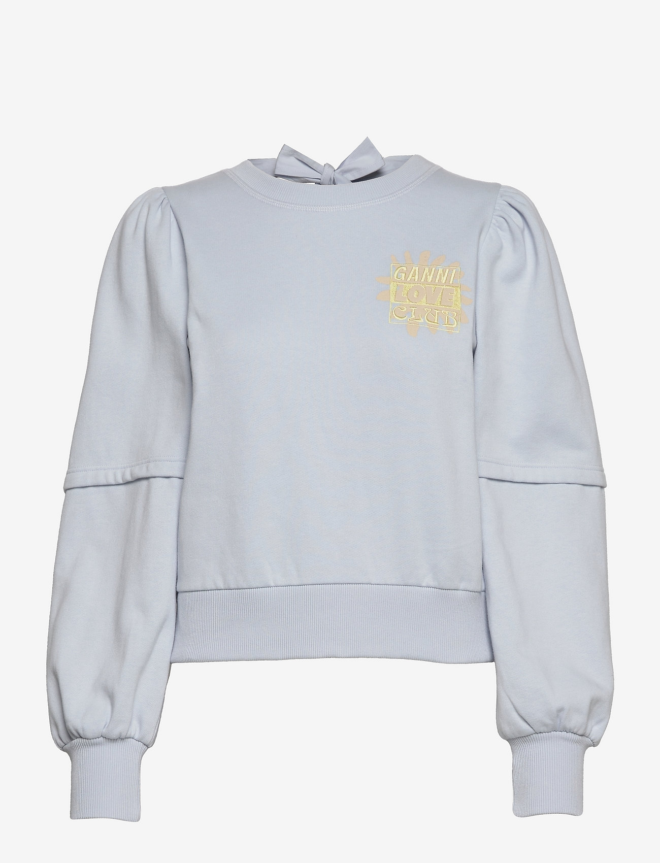 Ganni - Isoli Open Back Puff Shoulder Sweatshirt - heather - 0