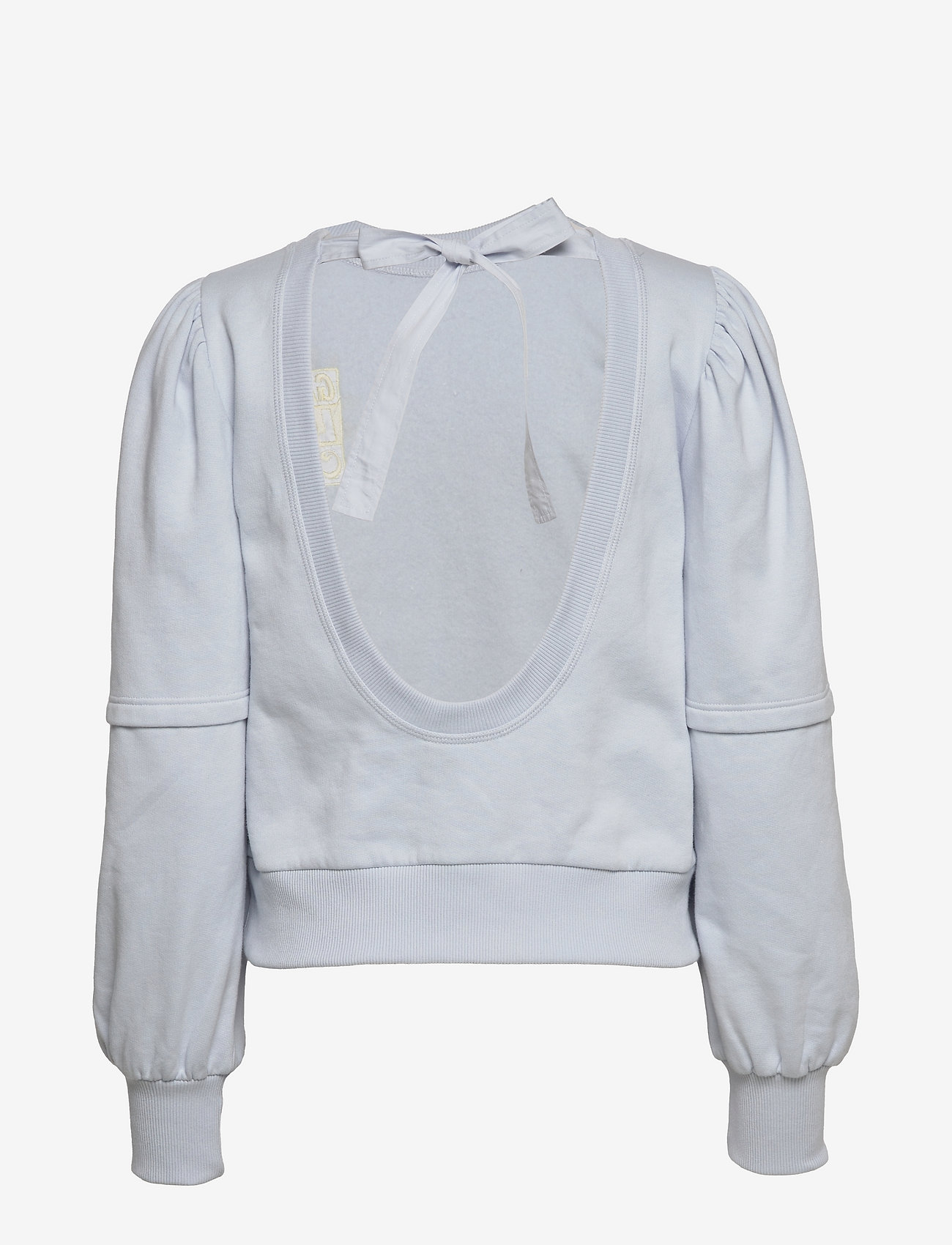 Ganni - Isoli Open Back Puff Shoulder Sweatshirt - heather - 1