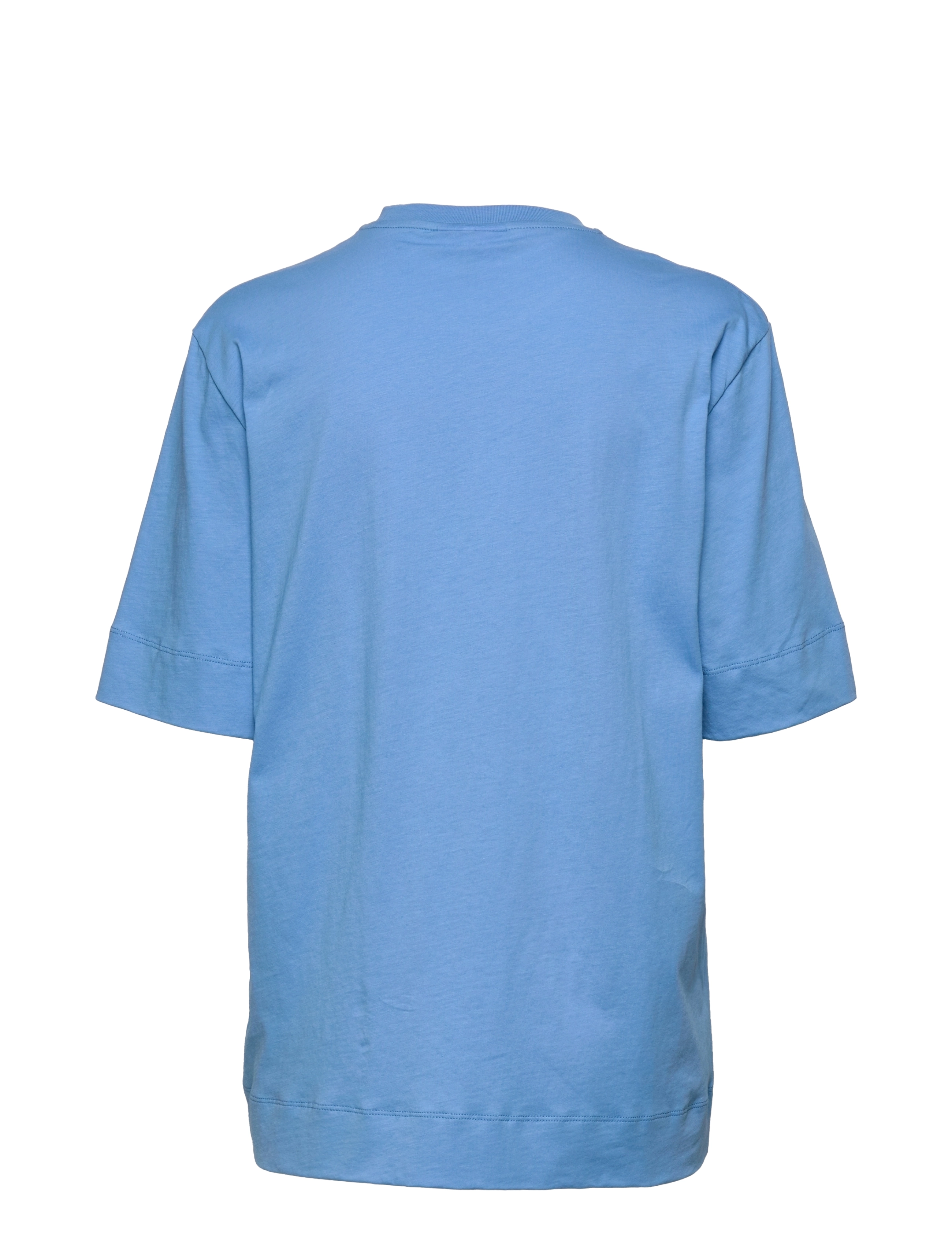 Ganni - Loose Fit O-neck T-shirt - azure blue - 1
