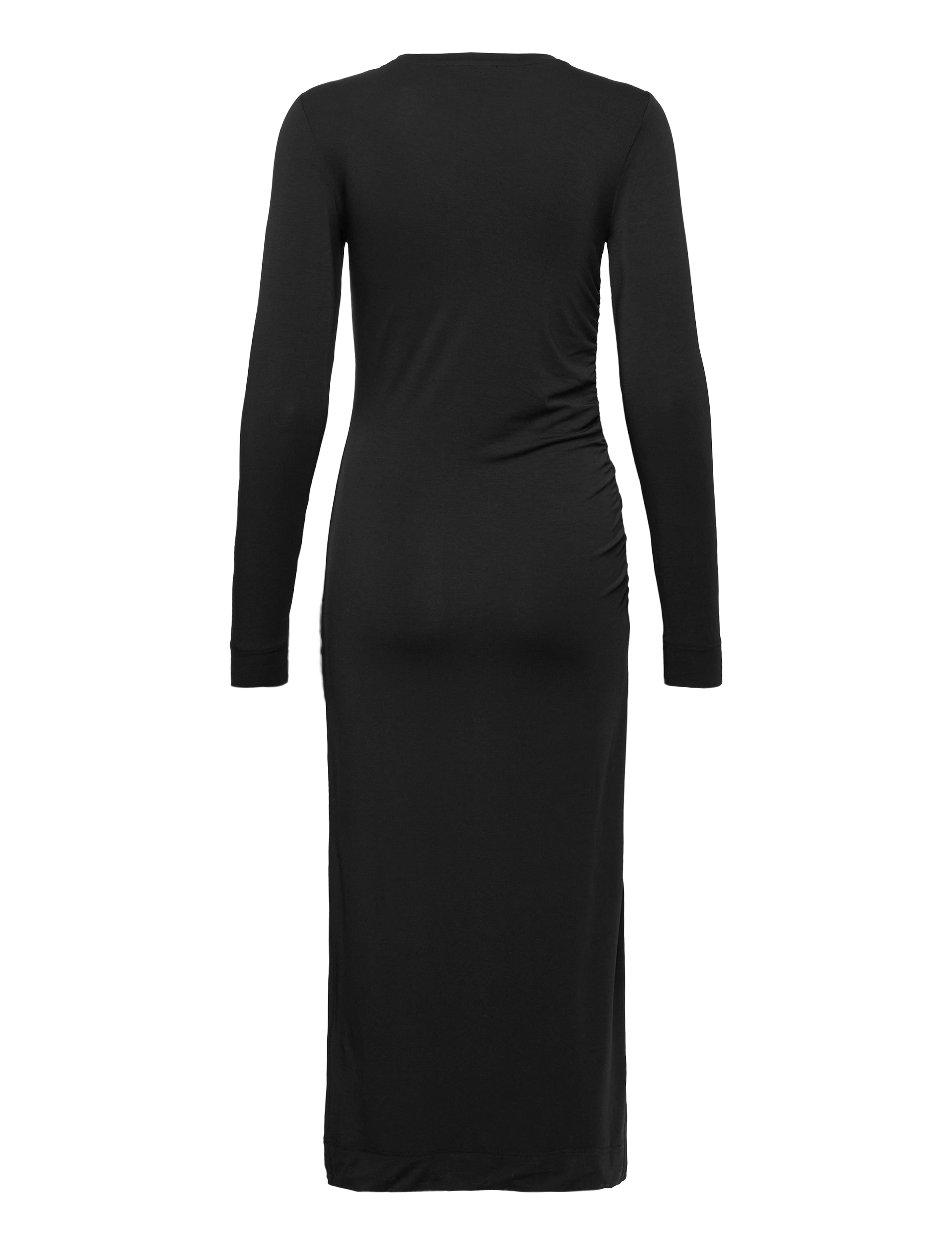 Ganni - Fitted Long Sleeve Midi Dress - black - 1