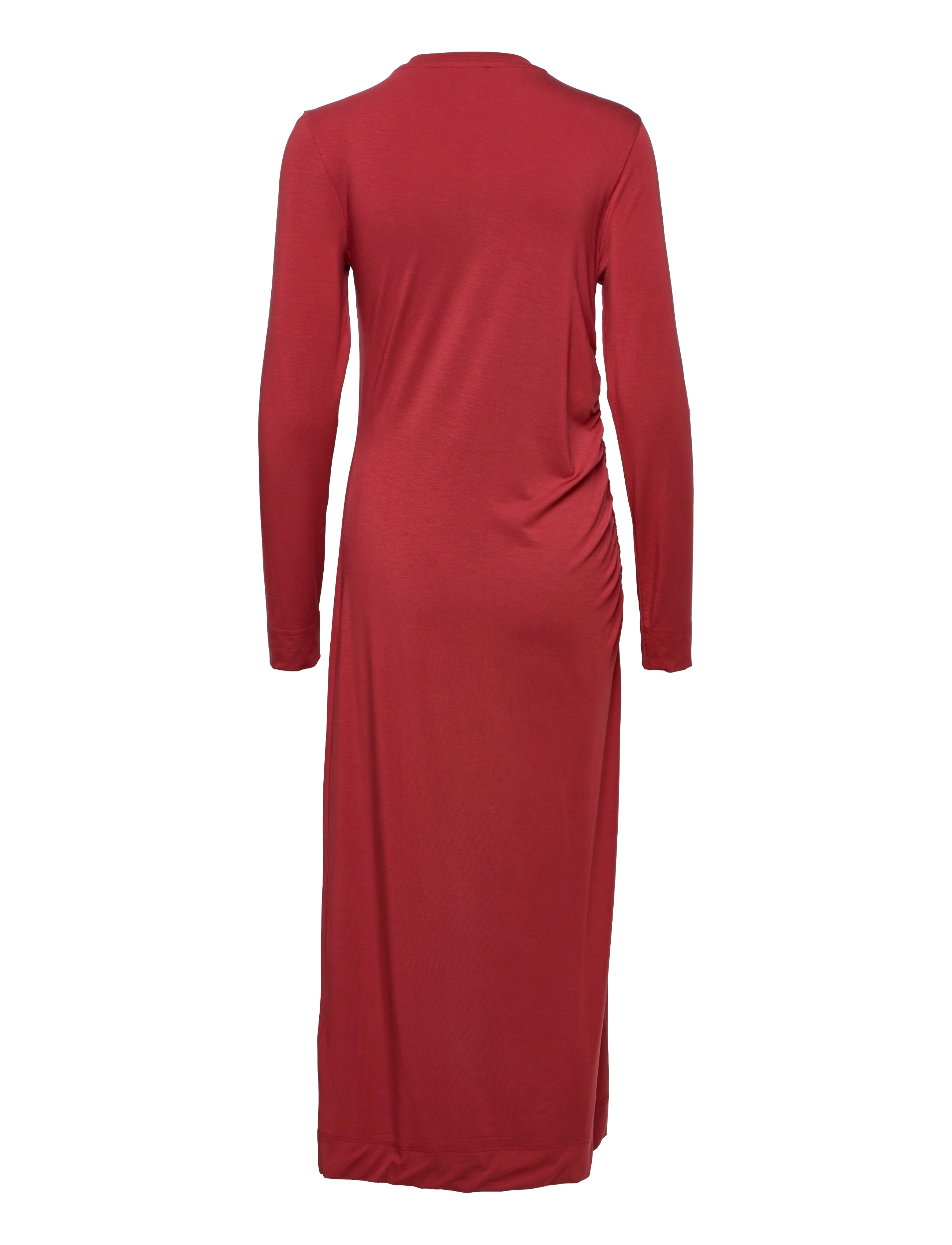 Ganni - Fitted Long Sleeve Midi Dress - merlot - 1