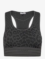 Ganni - Seamless Jacquard - sport bras - black - 0