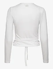 Ganni - Rib Jersey - bluzki z długimi rękawami - bright white - 1