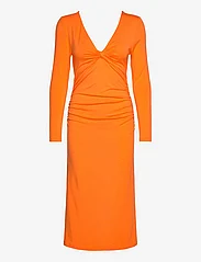 Ganni - Light Stretch Jersey - midi dresses - vibrant orange - 0