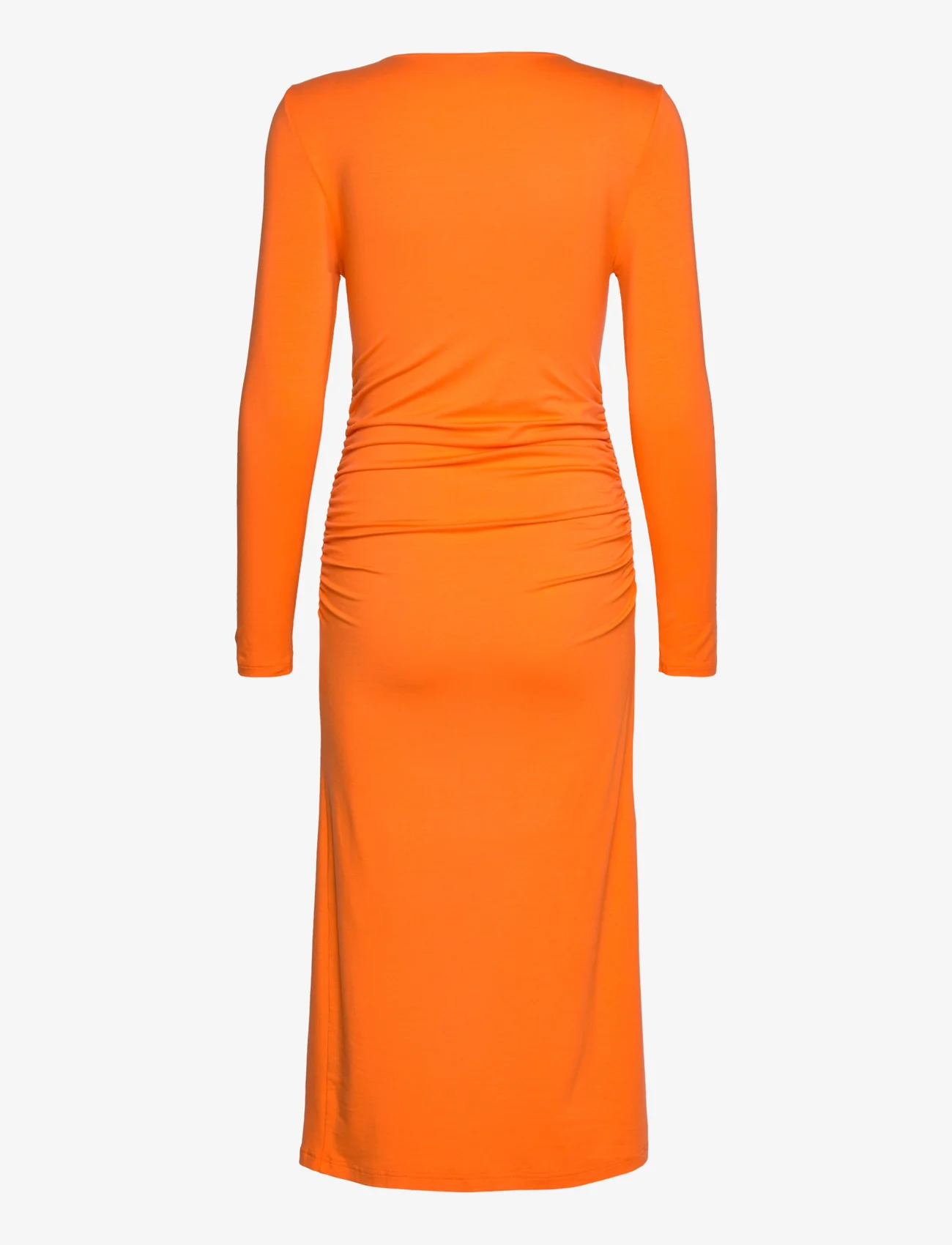 Ganni - Light Stretch Jersey - midiklänningar - vibrant orange - 1