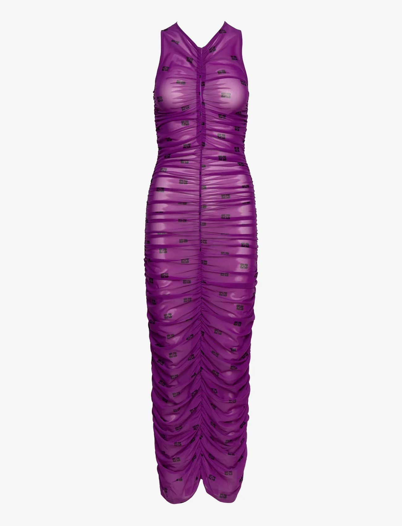 Ganni - Printed Mesh - bodycon-kjoler - sparkling grape - 0