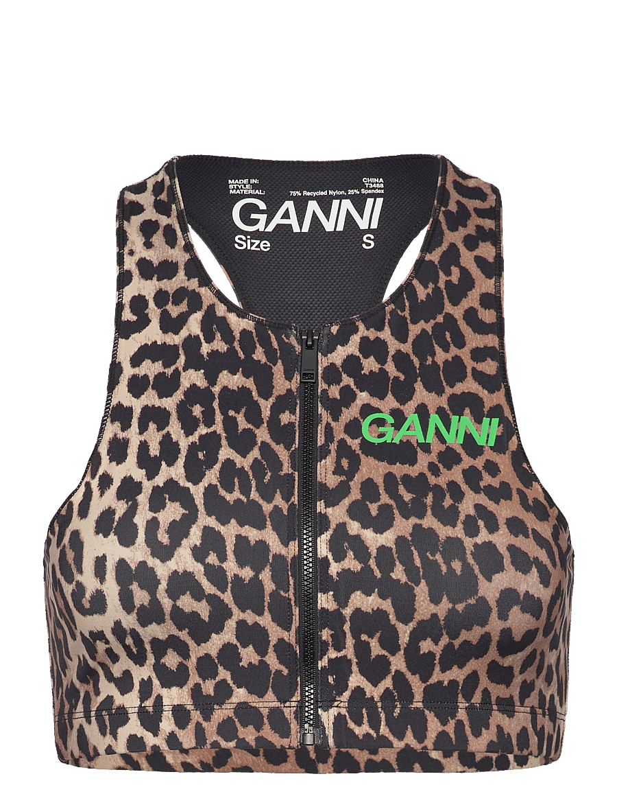 Ganni - Active Jersey Core - leopard - 0