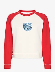Ganni - Isoli Raglan Contrast sleeve Sweatshirt - hættetrøjer - egret - 0