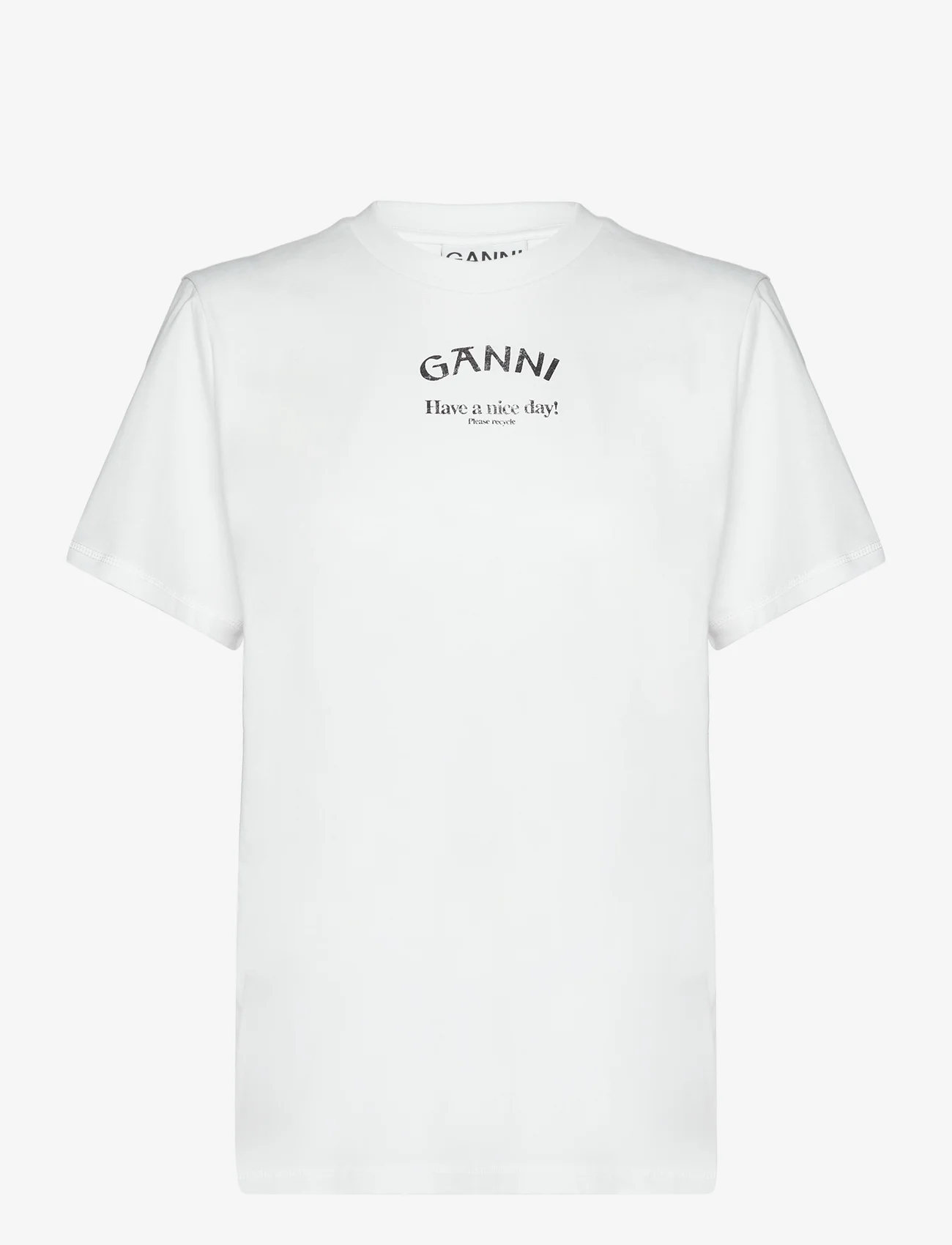 Ganni - Thin Jersey - t-shirts - bright white - 0