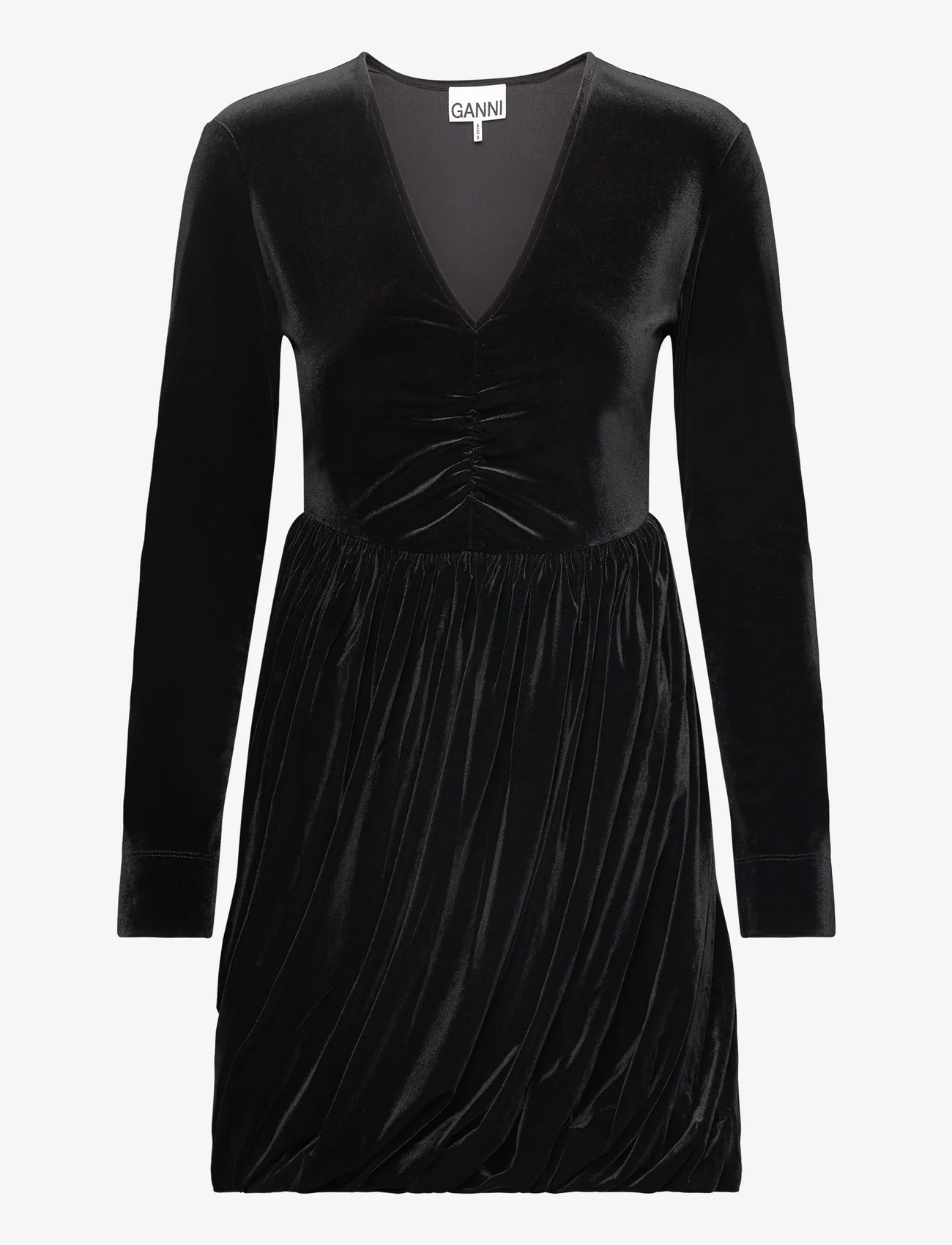 Ganni - Velvet Jersey - party dresses - black - 0