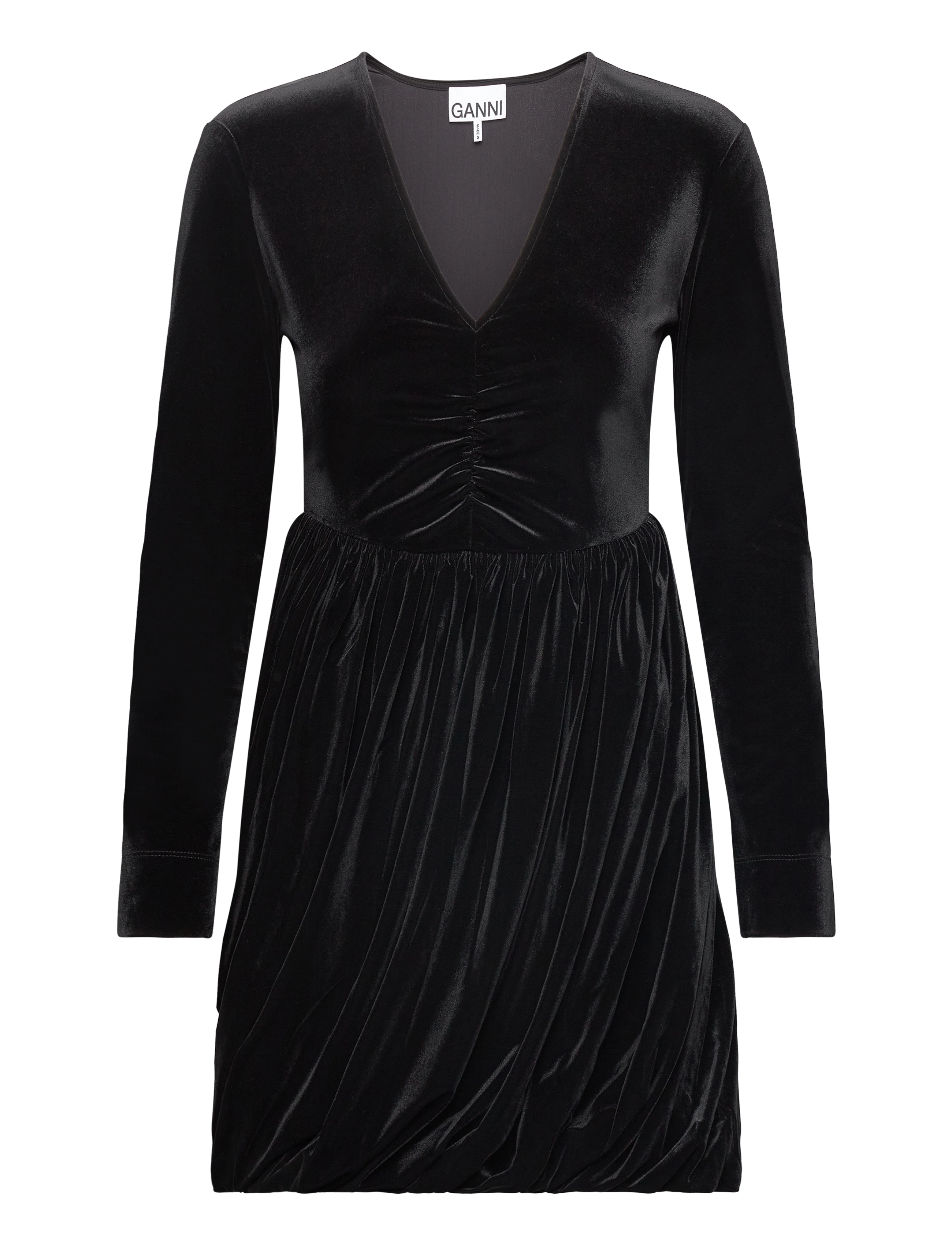 Ganni Velvet Jersey - Peokleidid - BLACK / black