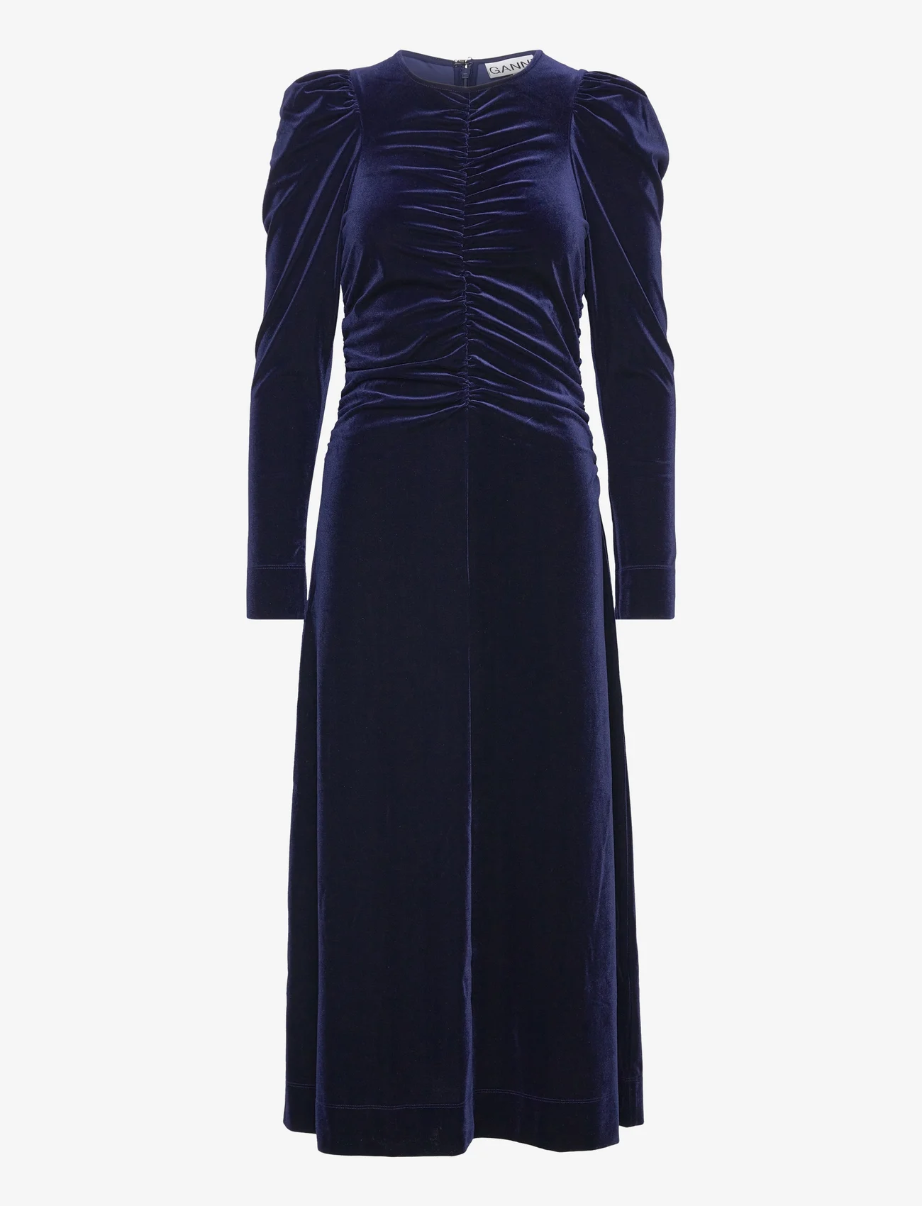 Ganni - Velvet Jersey - maxi dresses - total eclipse - 0