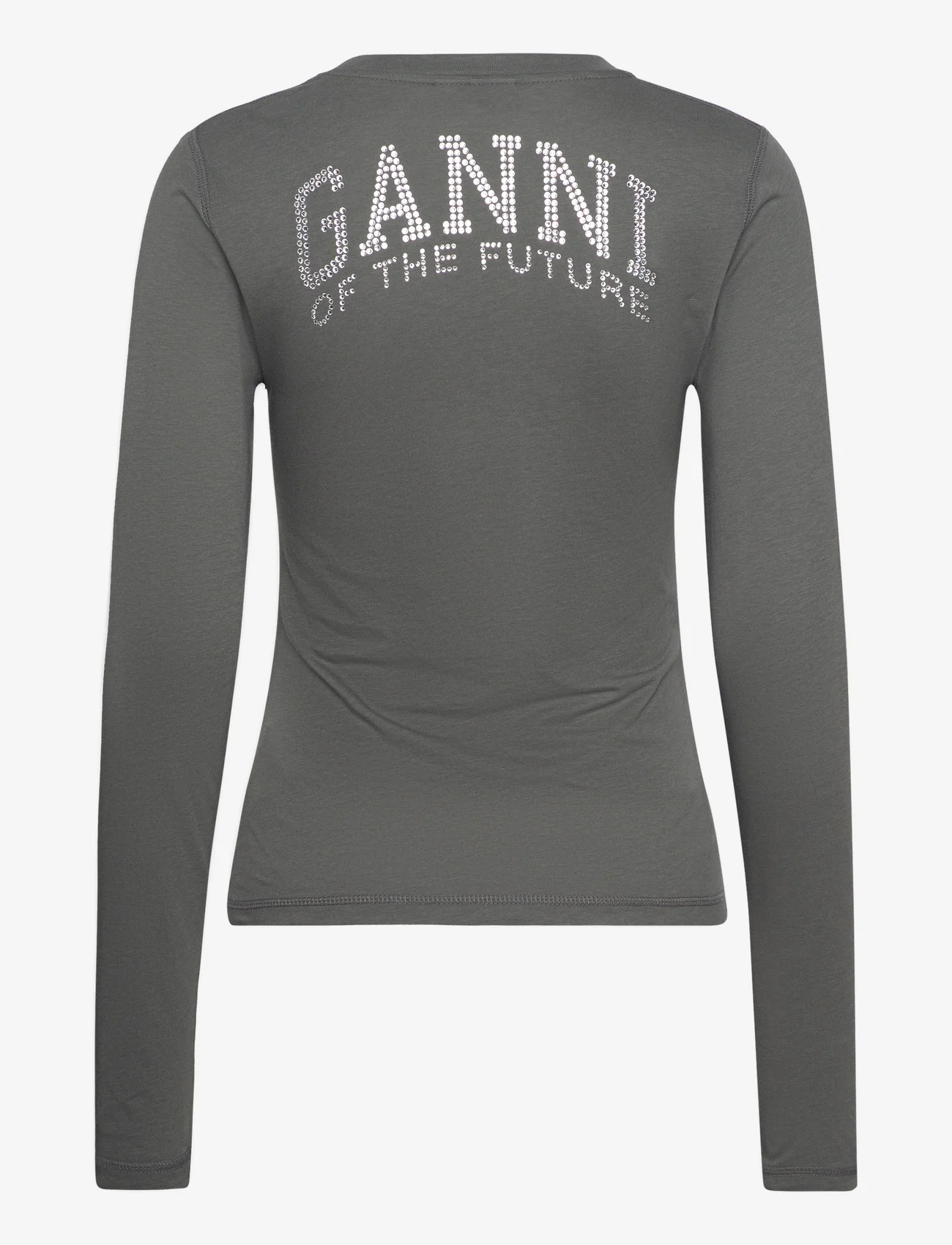 Ganni - Future Stretch Jersey - long-sleeved tops - volcanic ash - 1