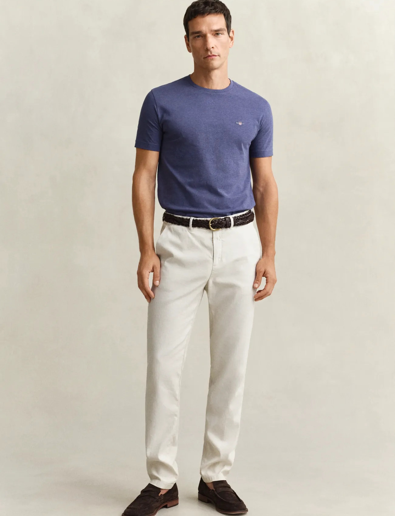 GANT Slim Cotton / Linen Chinos - Cream - 29 x 32 2