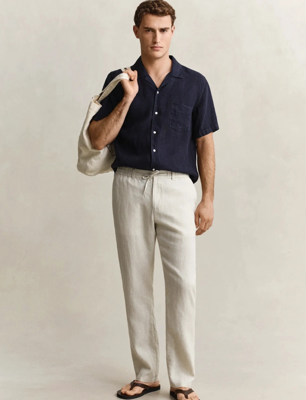 GANT Reg Linen Ds Pants - - M 2