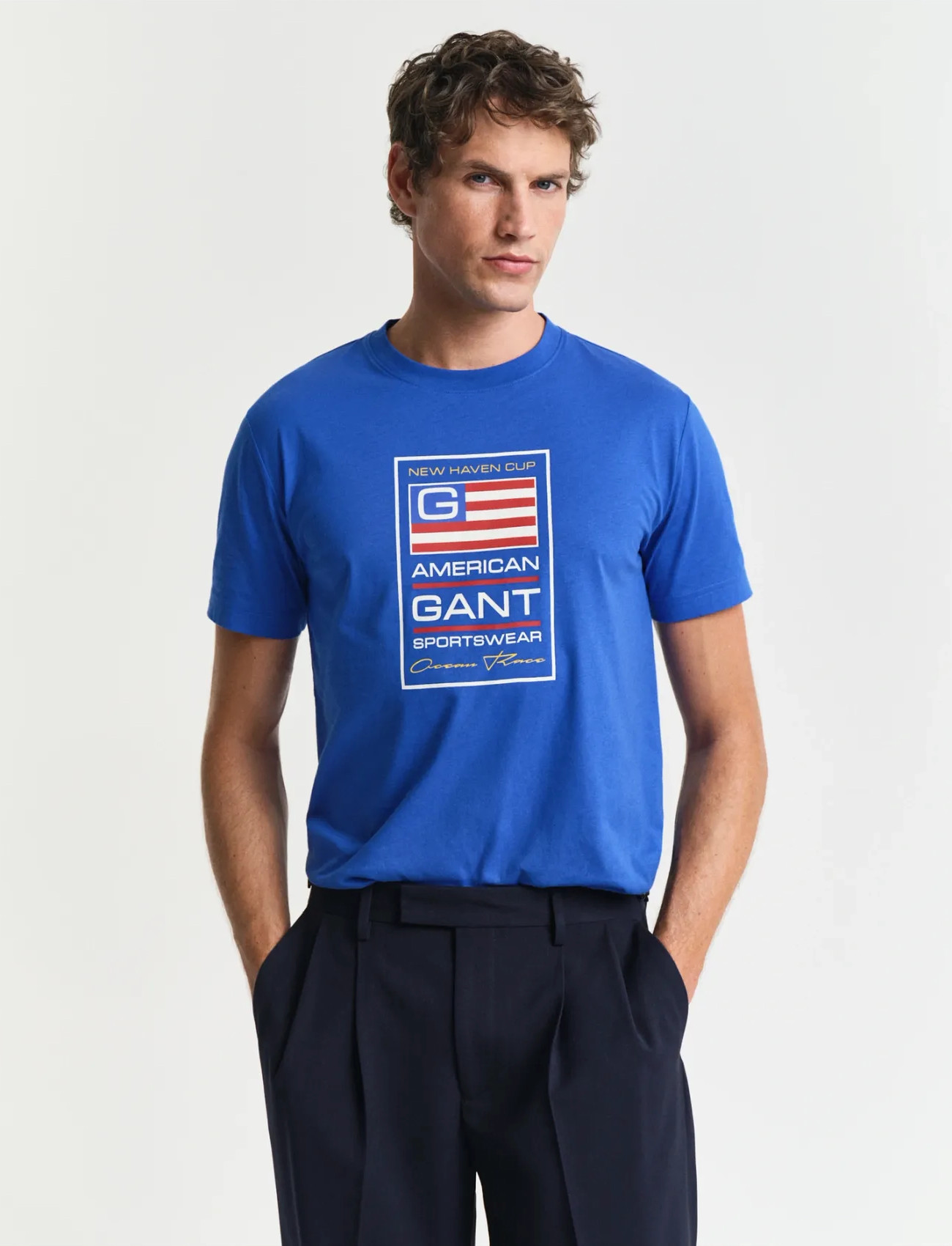 GANT Graphic Ss T-Shirt - Blue - S 1
