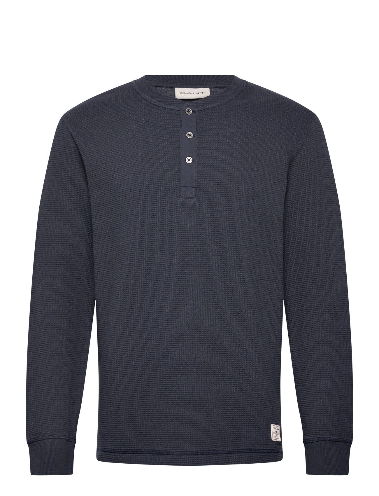 GANT Washed Waffle Henley - Navy - S 2