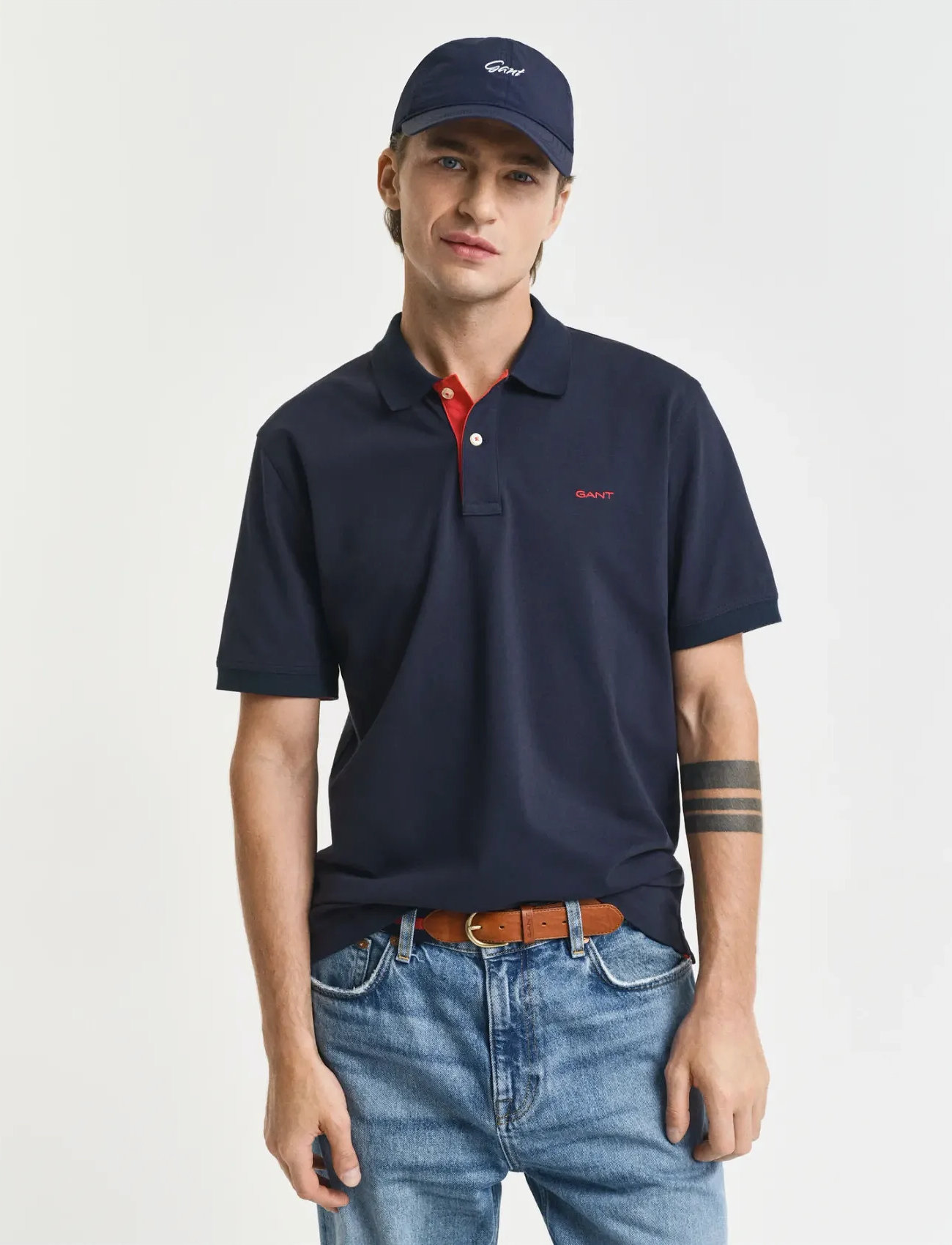 GANT Reg Contrast Pique Ss Polo - Grey - S 1