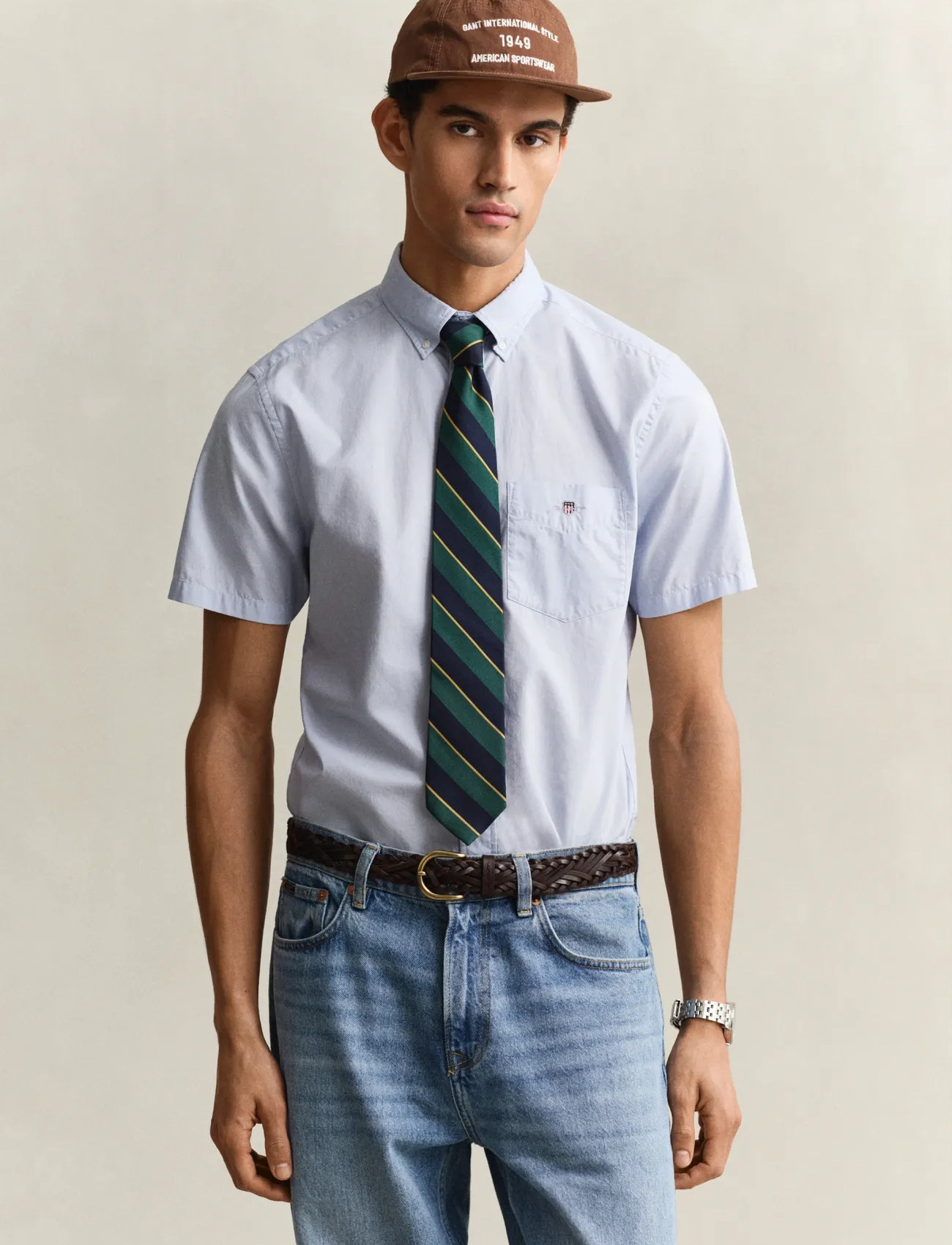 GANT Reg Classic Poplin Ss Shirt - - S 1