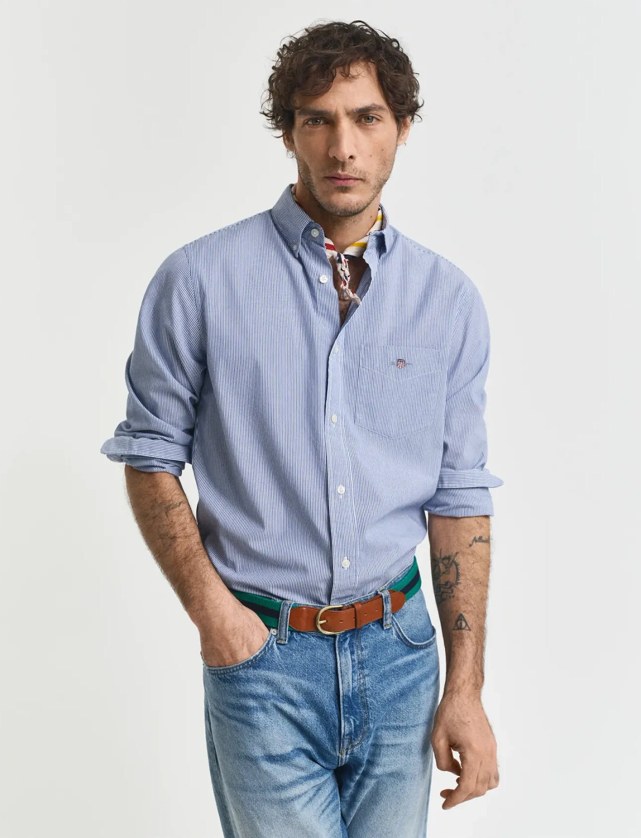 GANT Reg Classic Poplin Banker Shirt - - S 1