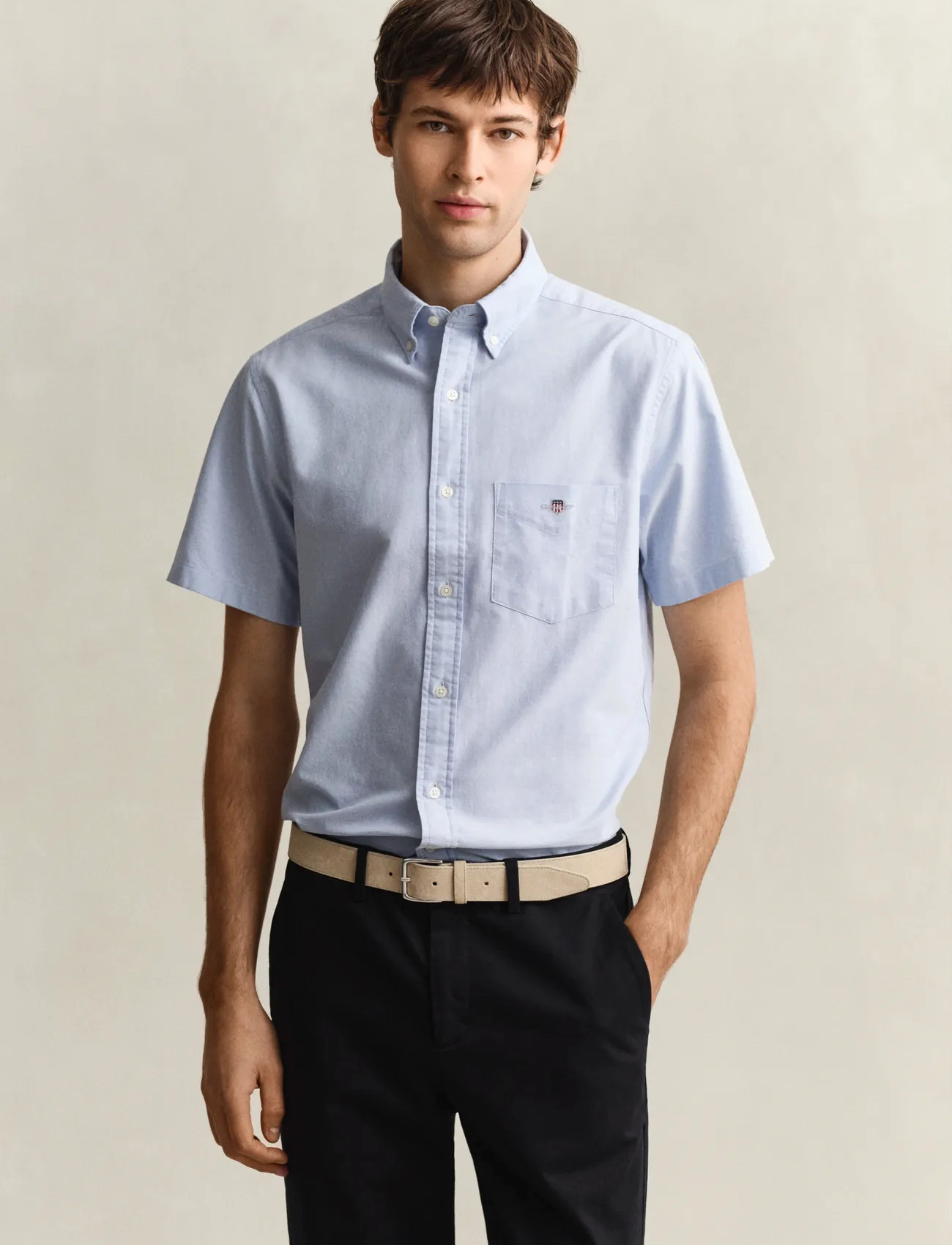 GANT Reg Classic Oxford Ss Shirt - - S 1