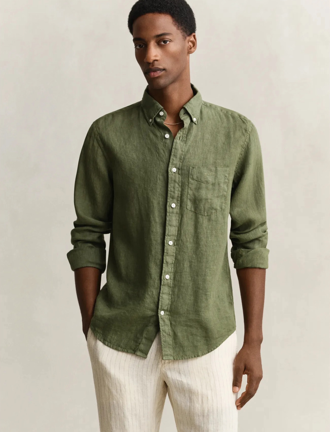 GANT Reg Gmnt Dyed Linen Shirt - - S 1
