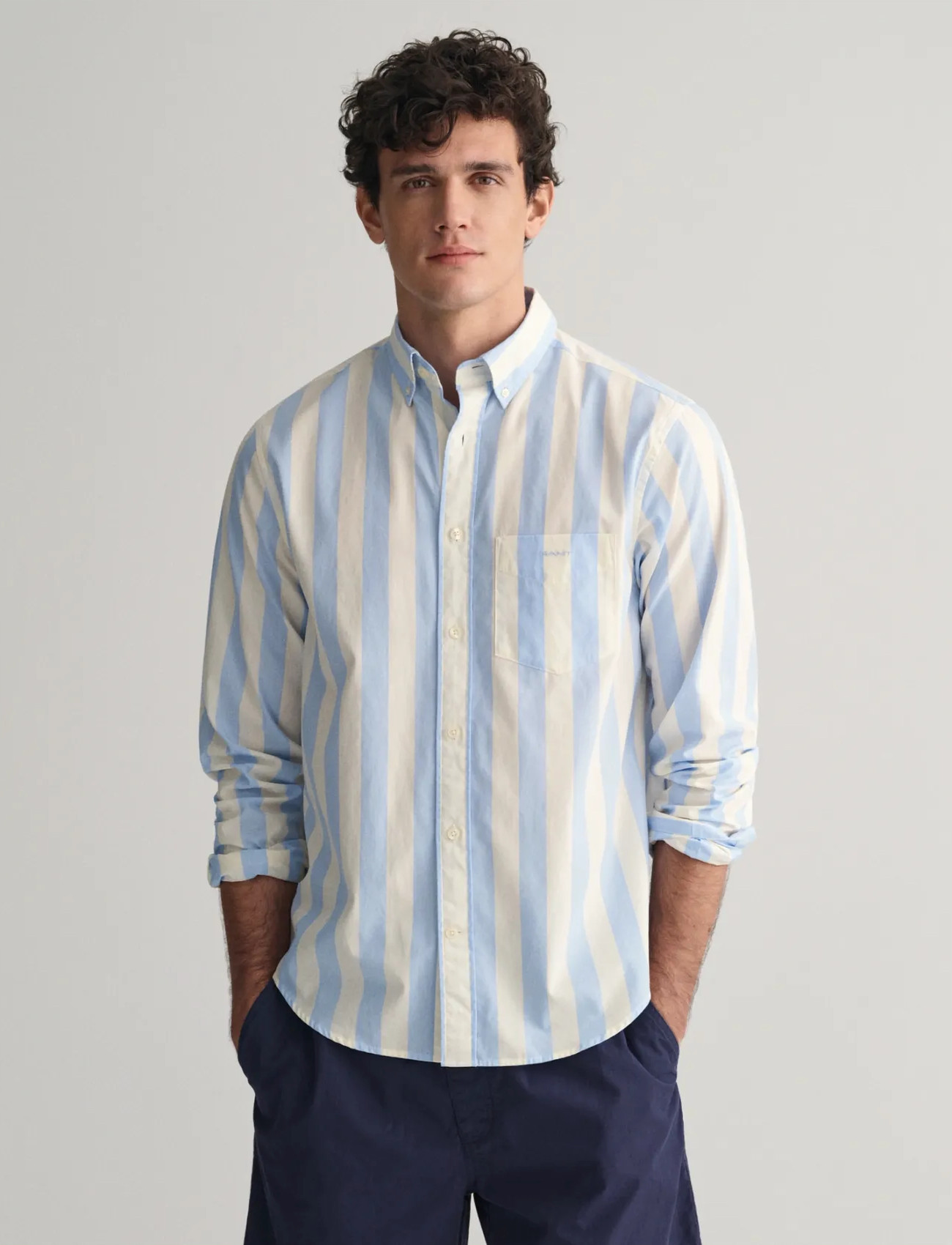 GANT Reg Poplin Parasol Stripe Shirt - - M 1